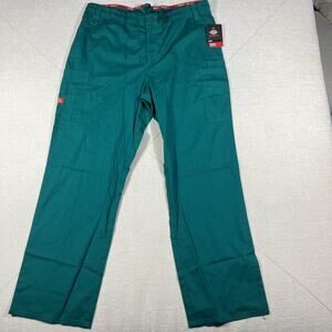 Dickies Mens L EDS Utility Scrub Pants Zip Fly 856406 Nurse Hunter Green NWT